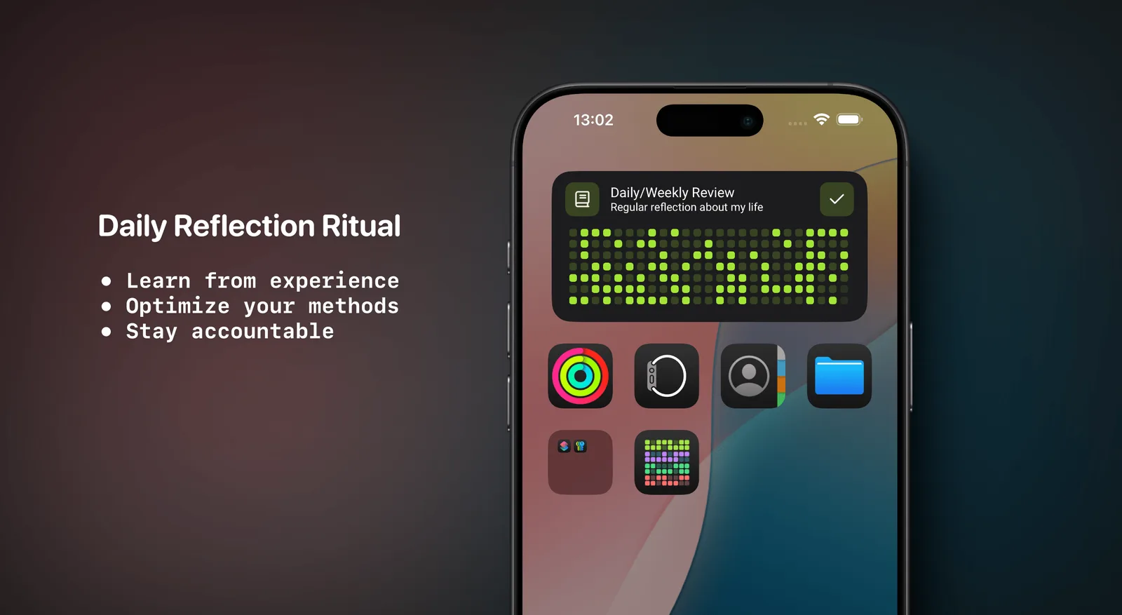 Weekly productivity reflection and review notes