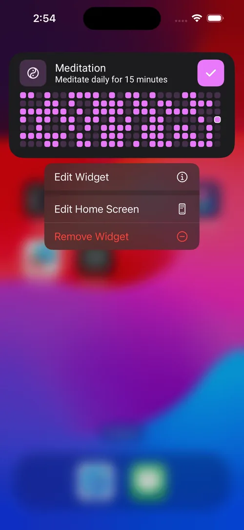 Adding HabitKit widget to the home screen