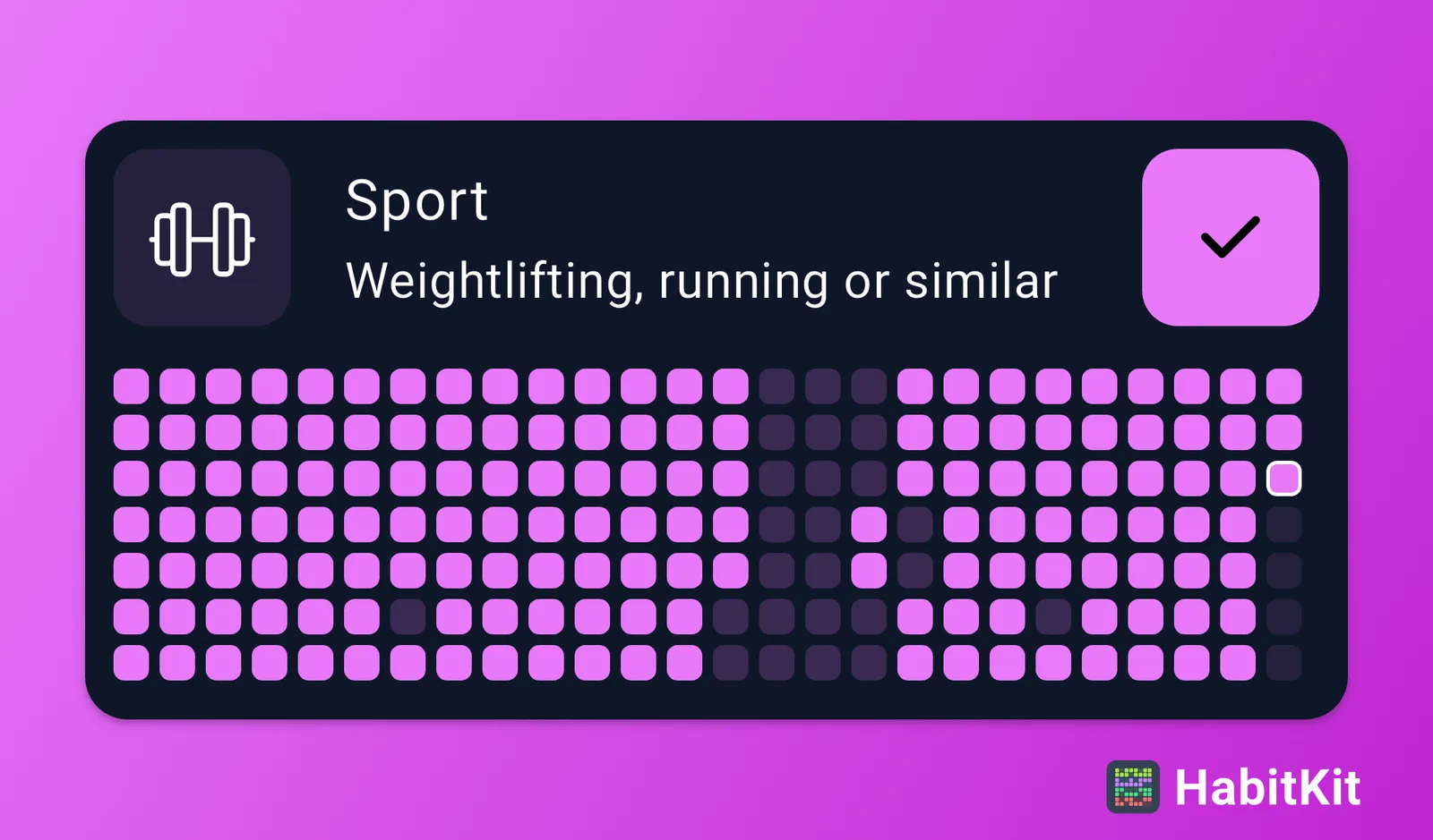 Habit tracking grid for marathon preparation